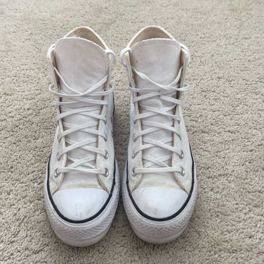 White Platform Converse Shoes